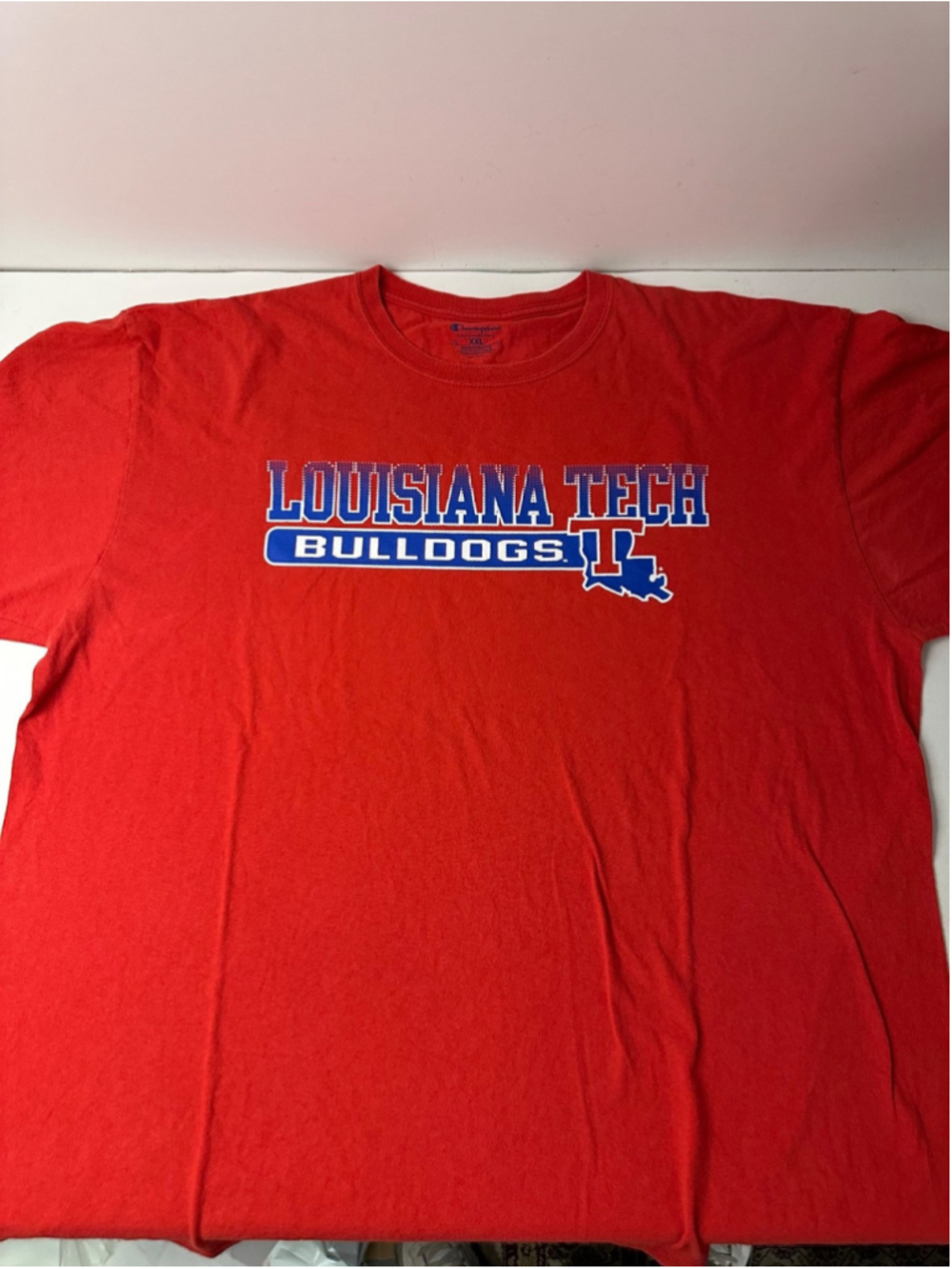 Champion Louisiana Tech Bulldogs Shirt Mens XXL Red Graphic NCAA College Apparel